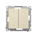 SIMON 55 WMDL-040124-144 Przycisk roletowy podwójny trójpozycyjny 1-0-2 (moduł) 10 A, 250 V~, szybkozłącza; Szampański mat