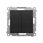 SIMON 55 WMDL-040124-149 Przycisk roletowy podwójny trójpozycyjny 1-0-2 (moduł) 10 A, 250 V~, szybkozłącza; Czarny mat