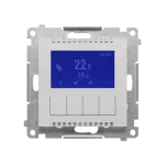 SIMON 55 WMDR-18XXX1-143 Termostat programowalny z wyświetlaczem z wew/zewn czujnikiem temperatury, bez sondy (moduł) 16(2) A, 230V~; Aluminium mat