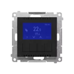 SIMON 55 WMDR-18XXX1-149 Termostat programowalny z wyświetlaczem z wew/zewn czujnikiem temperatury, bez sondy (moduł) 16(2) A, 230V~; Czarny mat