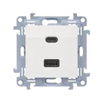 SIMON 10 WC-EC2CAQXX-01-11X Ładowarka USB C+A (moduł), 30W, 230V; biały