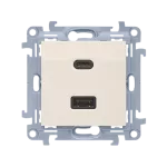 SIMON 10 WC-EC2CAQXX-01-41X Ładowarka USB C+A (moduł), 30W, 230V; beżowy