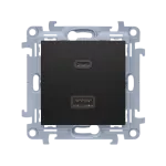 SIMON 10 WC-EC2CAQXX-01-49X Ładowarka USB C+A (moduł), 30W, 230V; czarny