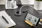 PRZEDŁUŻACZ BIURKOWY WPUSZCZANY CHARGER PLUS, 1 GNIAZDO FRENCH, USB A+C, wymien USB-A, HDMI, RJ45, PRZEWÓD 1,5mb, CZARNY
