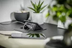 PRZEDŁUŻACZ BIURKOWY WPUSZCZANY AVARO, 1x GNIAZKO FRENCH, 2xUSB A, PRZEWÓD 1,5m, SREBRNY