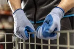 DILL rękawice ochronne powlekane lateksem szare/niebieskie (12 par/op.) 10