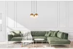 OPRAWA SUFITOWA ABIES, 7597, AC220-240V, 50/60Hz, 3*E27, IP20, POTRÓJNA, ZŁOTA