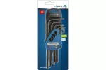 Klucze TORX długie, stal S2, 9 szt.