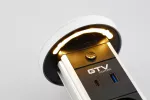 PRZEDŁUŻACZ BIURKOWY WPUSZCZANY CAMINO 80mm, 2x GNIAZDO FRENCH,USB A+C, ŁADOWARKA INDUKCYJNA 10W, PRZEWÓD 1,5m, BIAŁY