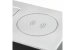 PRZEDŁUŻACZ BIURKOWY WPUSZCZANY AVARO PLUS,1x GNIZDO FRENCH, USB A+C, ŁADOWARKA INDUKCYJNA 5W, PRZEWÓD 1,5m, SREBRNY