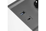 PRZEDŁUŻACZ BIURKOWY WPUSZCZANY PRESTINO, 2x GNIAZDO FRENCH, USB A+C, RJ45, HDMI, PRZEWÓD 1,5m, BIAŁY