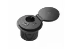 PRZEDŁUŻACZ BIURKOWY WPUSZCZANY CHARGER PLUS, 1 GNIAZDO SCHUKO, USB A+C, WYMIENNE: USB-A, HDMI, RJ45,PRZEWÓD 1,5mb, CZARNY
