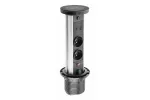 PRZEDŁUŻACZ BIURKOWY WPUSZCZANY CAMINO 80mm, 2x GNIAZDO FRENCH, USB A+C, ŁADOWARKA INDUKCYJNA 10W, PRZEWÓD 1,5m, CZARNY