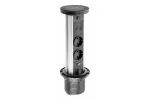 PRZEDŁUŻACZ BIURKOWY WPUSZCZANY CAMINO 80mm, 2x GNIAZDO SCHUKO, USB A+C, ŁADOWARKA INDUKCYJNA 10W, PRZEWÓD 1,5m, CZARNY
