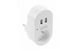 GNIAZDKO ELEKTRYCZNE Z USB ŁADOWARKA 2XUSB, FRENCH