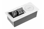 PRZEDŁUŻACZ BIURKOWY WPUSZCZANY AVARO PLUS,1x GNIZDO FRENCH, USB A+C, ŁADOWARKA INDUKCYJNA 5W, PRZEWÓD 1,5m, BIAŁY