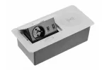 PRZEDŁUŻACZ BIURKOWY WPUSZCZANY AVARO PLUS,1x GNIZDO FRENCH, USB A+C, ŁADOWARKA INDUKCYJNA 5W, PRZEWÓD 1,5m, SREBRNY