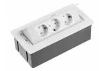 PRZEDŁUŻACZ BIURKOWY SOFT 3X GNIAZDO SCHUKO, KABEL ZASILAJĄCY Z WTYCZKĄ, BIAŁY