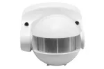 CZUJNIK RUCHU CR-1, max. 1200W, AC 220-240V, 50/60Hz, KĄT DZIAŁANIA 180*, ZASIĘG 10m ± 1,8- 2,5m, IP44, WSPÓŁPRACUJE Z LED, NATYNKOWY, BIAŁY