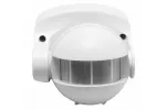 CZUJNIK RUCHU CR-1, max. 1200W, AC 220-240V, 50/60Hz, KĄT DZIAŁANIA 180*, ZASIĘG 10m ± 1,8- 2,5m, IP44, WSPÓŁPRACUJE Z LED, NATYNKOWY, BIAŁY
