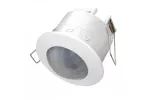 CZUJNIK RUCHU CR-5, max. 1200W, AC 220-240V, 50/60Hz, KĄT DZIAŁANIA 360*, ZASIĘG 6m ± 2,2-4m, IP20, WSPÓŁPRACUJE Z LED, WPUSZCZANY, BIAŁY