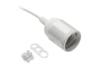 GNIAZDO E27 Z PRZEWODEM I KOSTKĄ, AC220-240V, max.60W, 2x0,75mm2, BIAŁE