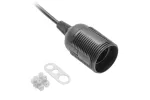 GNIAZDO E27 Z PRZEWODEM I KOSTKĄ, AC220-240V, max.60W, 2x0,75mm2, CZARNA