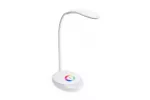 LAMPKA BIURKOWA GALACTIC LED, 3W, 120lm, 5V DC, 4000K, PODSTAWA RGB, ŁADOWANIE USB, BIAŁY