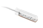 KLIP PLASTIKOWY OŚWIETLAJĄCY DO PÓŁKI SZKLANEJ 0.6W/12V, 3 LED RGB, PRZEWÓD 2m