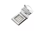 OPRAWA LEDOWA KWADRATOWA NA SZAFKĘ CALDERON, 12V, 9 LED, CIEPŁY BIAŁY, CHROM