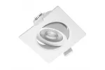 OPRAWA LED VOLARE, TYPU DOWNLIGHT, 5W, 400lm, AC175-250V, 50/60 Hz, PF>0,5, RA>80, IP20, KĄT ŚWIECENIA 38°, CIEPŁA BIAŁA 3000K, KWADRAT, WPUSZCZANA, BIAŁA