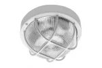OPRAWA KANAŁOWA IBIZA, OKRĄGŁA Z KRATKĄ, max. 60W, E27, KORPUS BIAŁY ABS, KLOSZ SZKLANY, IP44