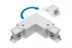 ŁĄCZNIK L 90° REGULOWANY DO SZYNOPRZEWODU 3-FAZOWEGO X-RAIL, 101X101mm, Z/W, BIAŁY