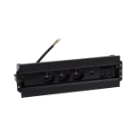 SIMON 480 TS48-630E30BK0-44 Spinner 3 gn. typ E + ładow. USB A+C i płytka dla 2 złączy RJ45 keystone; złącze 10 cm przewód; czarny
