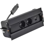 SIMON 480 TS48-610E20B00-44 Spinner 2 gn. typ E + ładowarka USB typ A+C; złącze w układzie Wieland; czarny