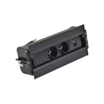 SIMON 480 TS48-630E20B00-44 Spinner 2 gn. typ E + ładowarka USB typ A+C; złącze 10 cm przewód; czarny