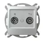 IMPRESJA Gniazdo RTV przelotowe 10-dB - kolor srebro