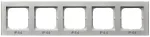 SONATA Ramka pięciokrotna do łączników IP-44 - kolor srebro mat