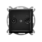ARIA Gniazdo RTV przelotowe 10-dB - kolor czarny metalik