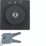Q.x Płytka czołowa z kluczem do łącznika żaluzjowego na klucz antracyt, aksamit 1082608600
