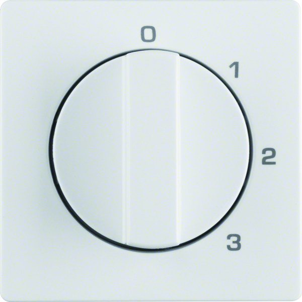 Q.x Płytka czołowa z pokrętłem do łącznika 3-poz z "0" i nadrukiem biały aksamit