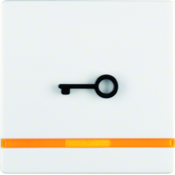 Q.x Klawisz z pomarańczową soczewką i wyczuwalnym symbolem "klucz", biały, aksam