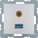 B.Kwadrat/B.7 Gniazdo USB / 3,5 mm Audio alu