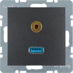 B.X Gniazdo USB / 3,5 mm Audio, ant