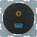 R.1/R.3/R.8 Gniazdo USB/3.5 mm audio czarny