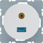 R.1/R.3/R.8 Gniazdo USB/3.5 mm audio biały