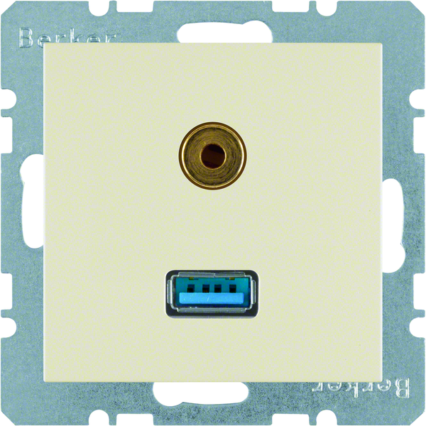 B.Kwadrat/S.1 Gniazdo USB / 3,5 mm Audio, krem