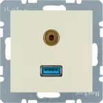 B.Kwadrat/S.1 Gniazdo USB / 3,5 mm Audio, krem