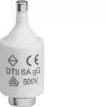 Wkładka bezpiecznikowa DTII/E27 wyk.zwłoczne gG (Bi-Wtz) 6A 500VAC