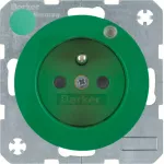 R.1/R.3 Gniazdo z uziemieniem i diodą kontrolną LED, zielony, połysk